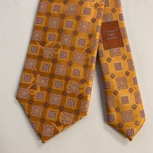 ERMENEGILDO ZEGNA  One Size Orange Rust Silk Tie